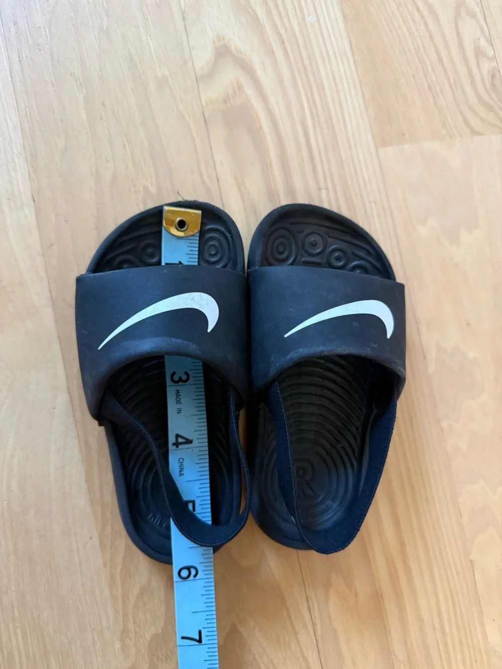 Nike Kawa Toddler Slides Sandals Black Size 8C